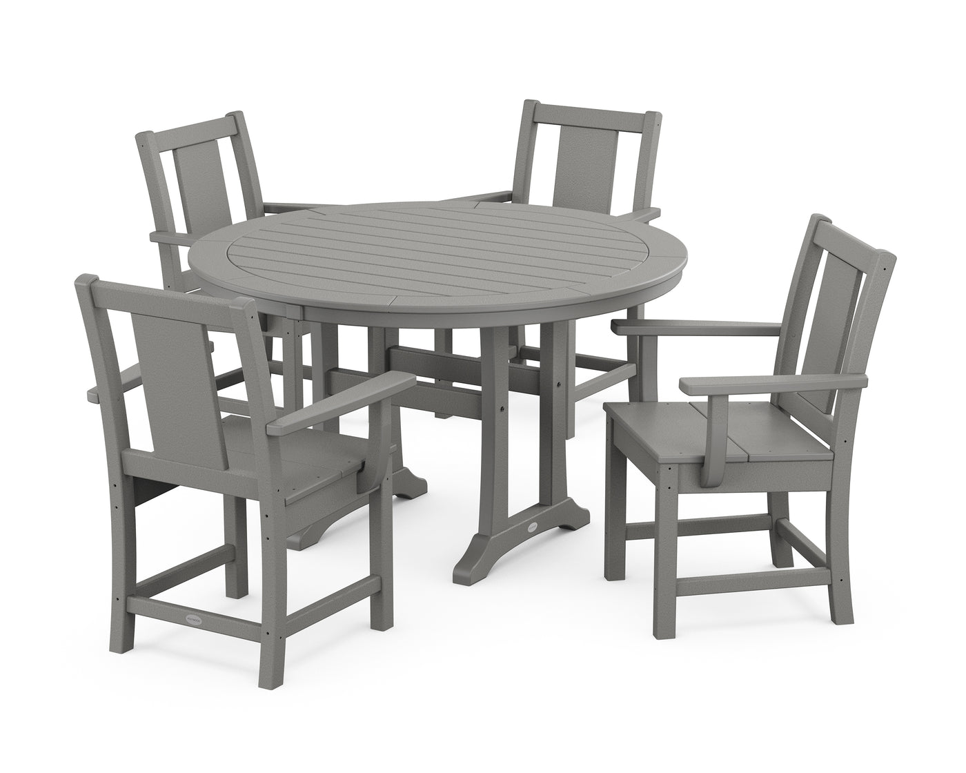 Prairie 5-Piece Round Dining Set with Trestle Legs