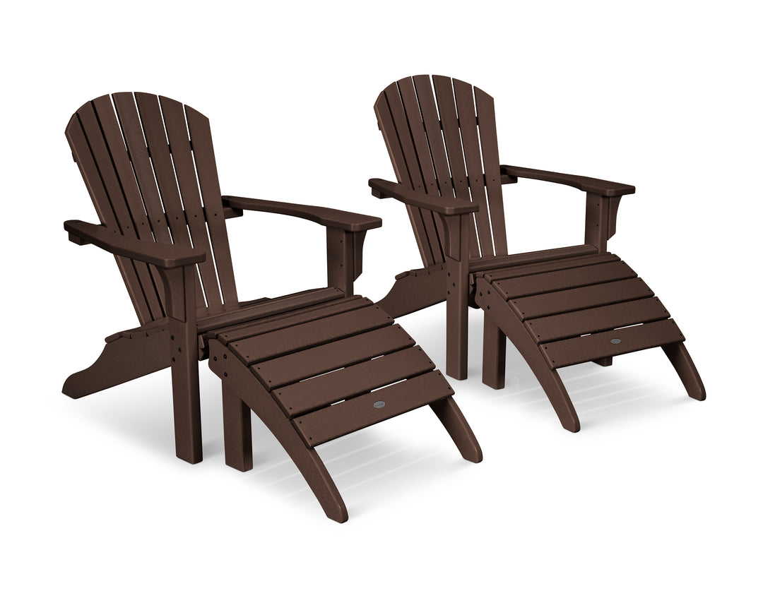 POLYWOOD® Seashell Adirondack Set with Ottomans