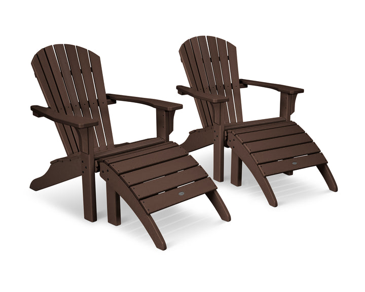 POLYWOOD® Seashell Adirondack Set with Ottomans