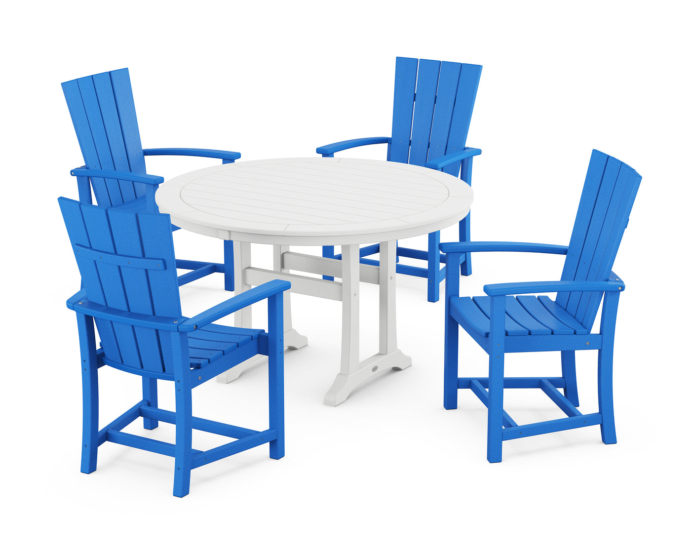 Quattro 5-Piece Round Dining Set with Trestle Legs