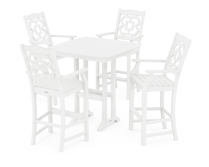 Martha Stewart by POLYWOOD® Chinoiserie 5-Piece Bar Set with Trestle Legs