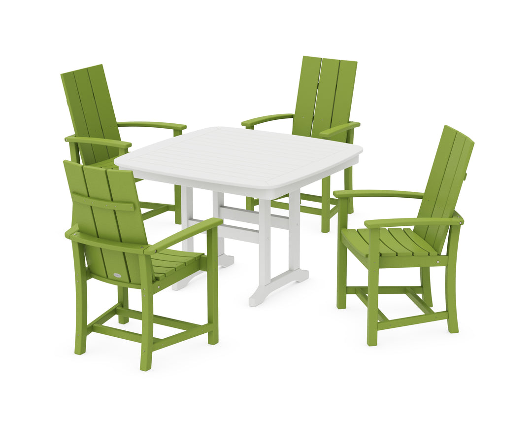 POLYWOOD® Modern Adirondack 5-Piece Dining Set with Trestle Legs