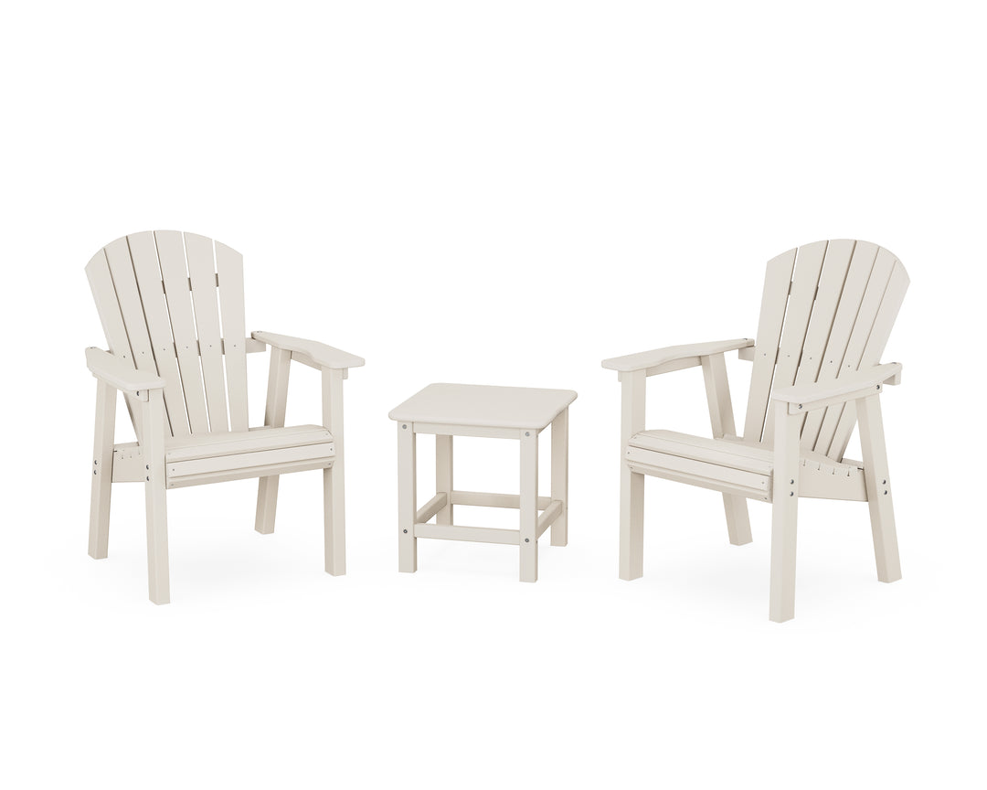 POLYWOOD® Seashell 3-Piece Upright Adirondack Chair Set