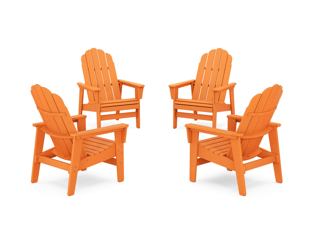 POLYWOOD® 4-Piece Vineyard Grand Upright Adirondack Chair Conversation Set