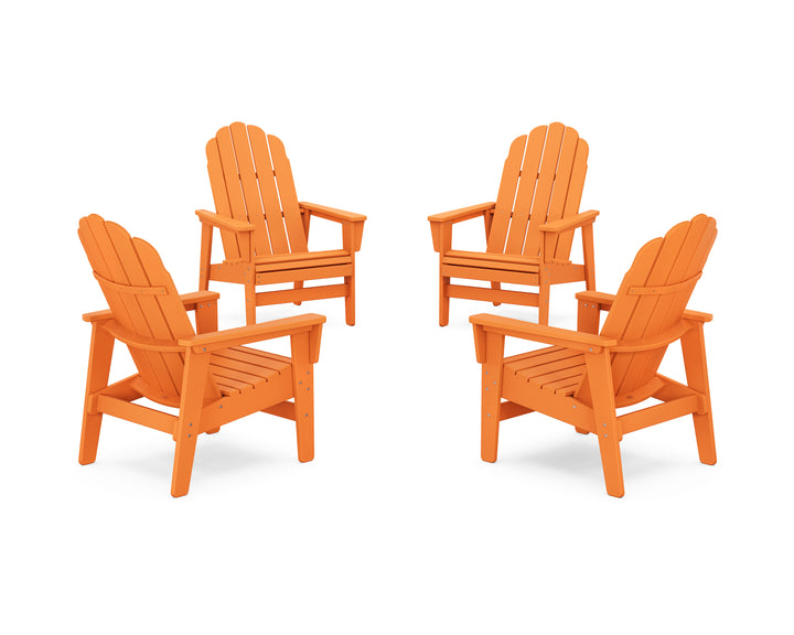 POLYWOOD® 4-Piece Vineyard Grand Upright Adirondack Chair Conversation Set