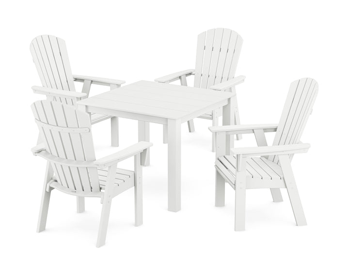 POLYWOOD® Nautical Curveback Adirondack 5-Piece Parsons Dining Set