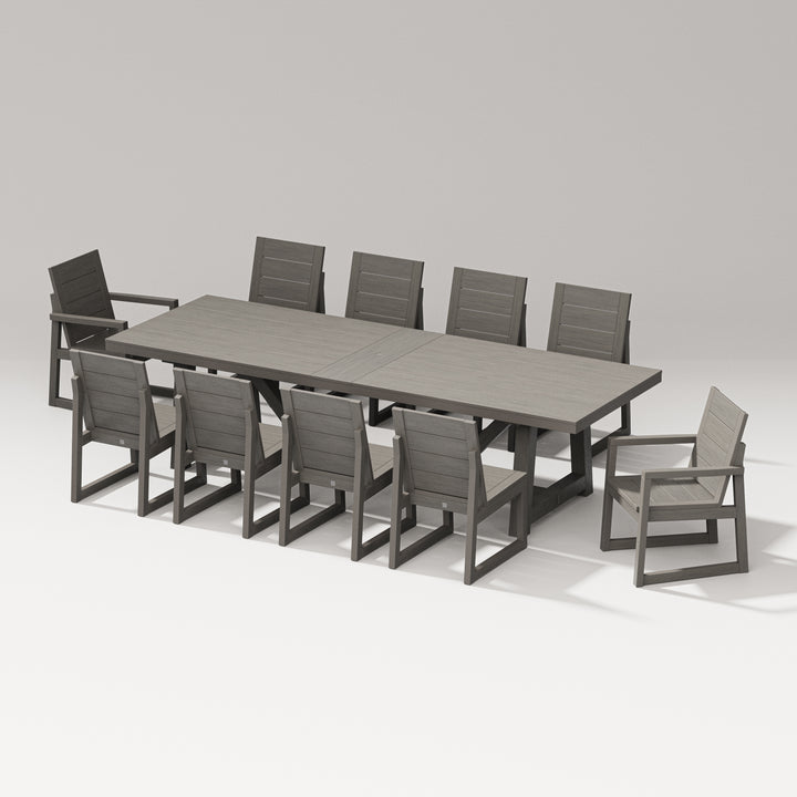 PW Designer Series Elevate 11-Piece A-Frame Table Dining Set