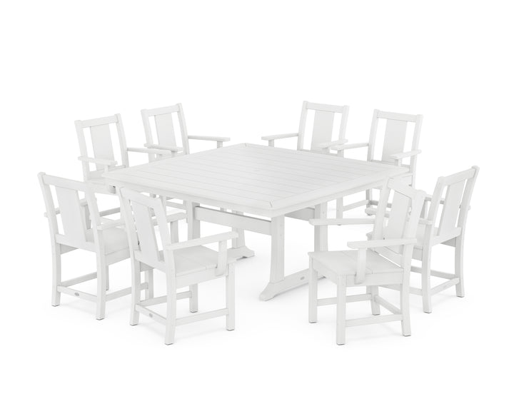 POLYWOOD® Prairie 9-Piece Square Dining Set with Trestle Legs