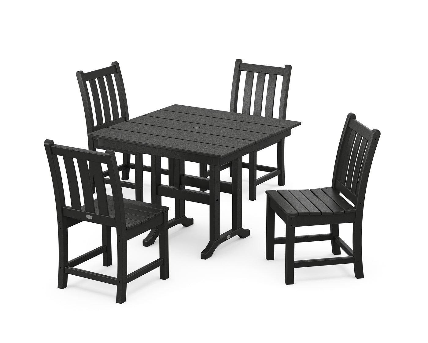 Traditional Garden Side Chair 5-Piece Farmhouse Dining Set