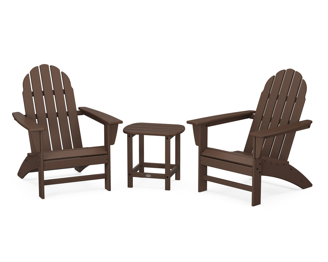 POLYWOOD® Vineyard 3-Piece Adirondack Set with South Beach 18" Side Table