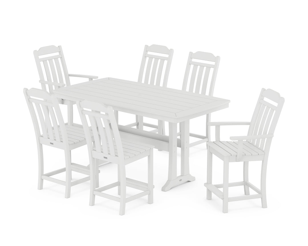 Country Living Cottage 7-Piece Counter Set with Trestle Legs