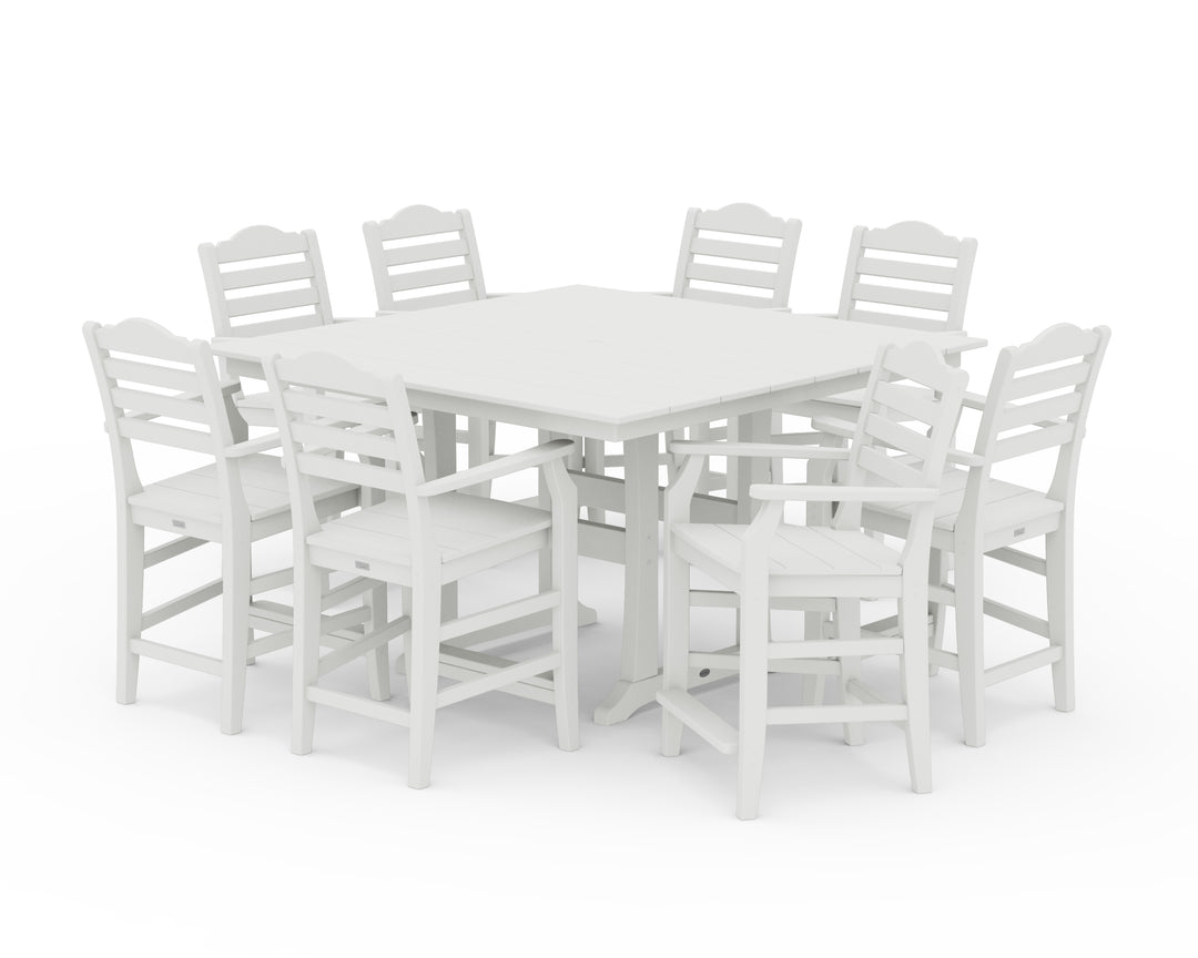 Draper James™ by  POLYWOOD® Savannah 9-Piece Square Farmhouse Counter Set with Trestle Legs