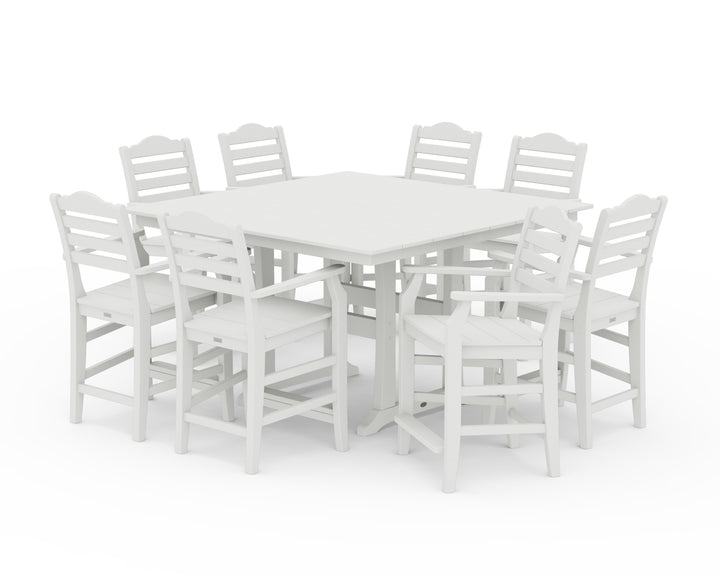 Draper James™ by  POLYWOOD® Savannah 9-Piece Square Farmhouse Counter Set with Trestle Legs