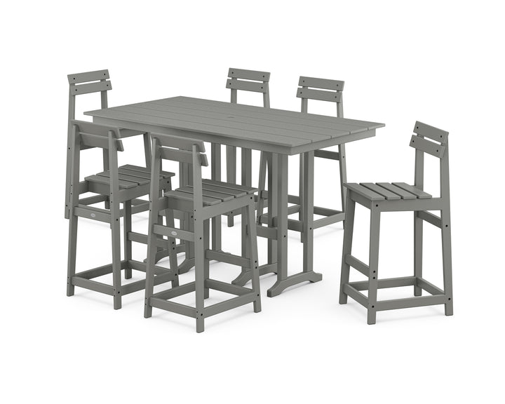 POLYWOOD® Modern Studio Plaza Bar Chair 7-Piece Set