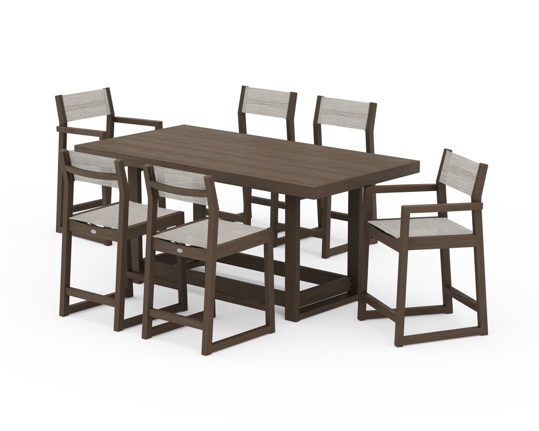 POLYWOOD® EDGE Sling 7-Piece Counter Table Set