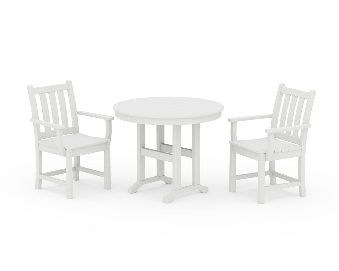POLYWOOD® Traditional Garden 3-Piece Round Dining Set