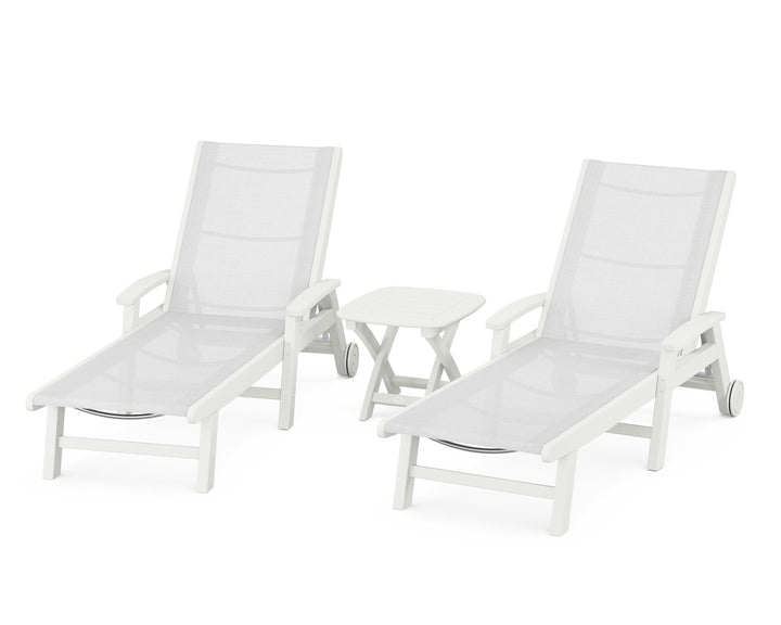 POLYWOOD® Coastal 3-Piece Wheeled Chaise Set