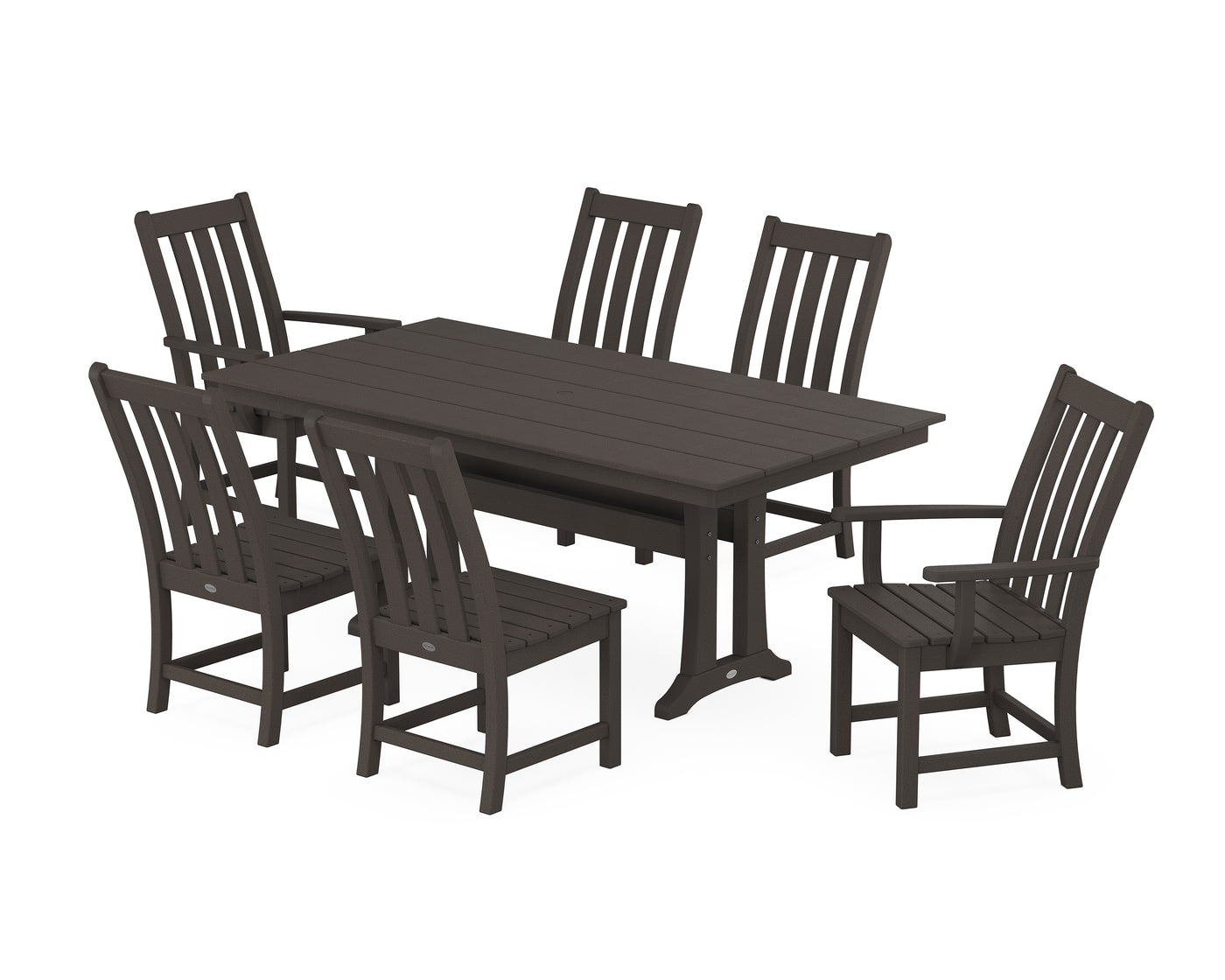 Vineyard 7-Piece Farmhouse Dining Set with Trestle Legs