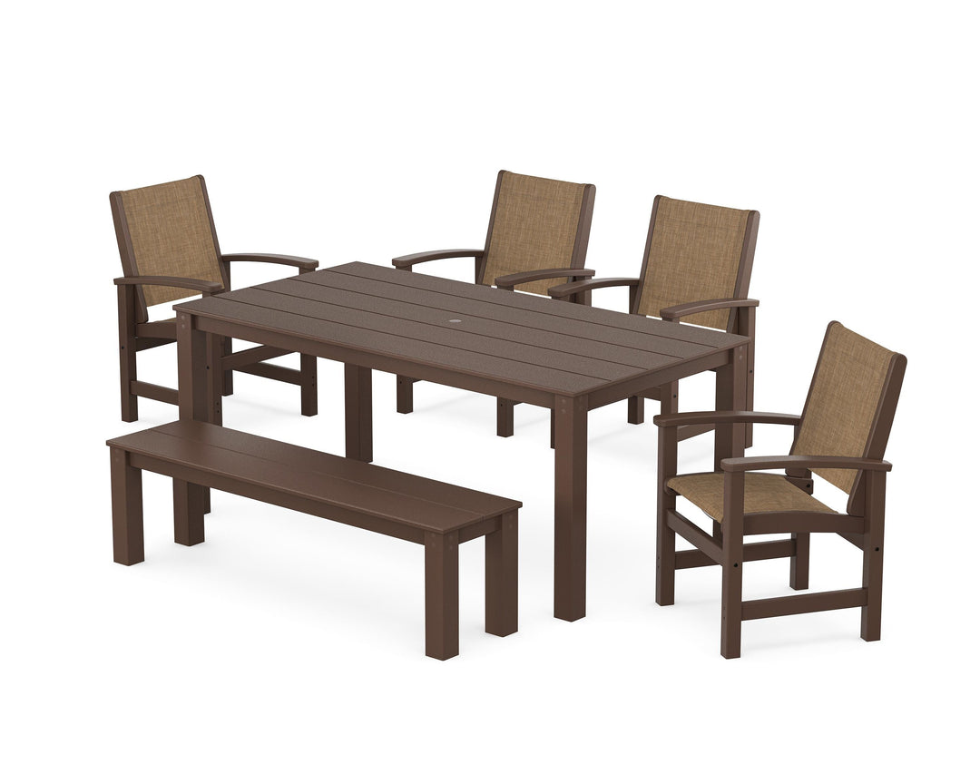 POLYWOOD® Coastal 6-Piece Parsons Dining Set with Bench