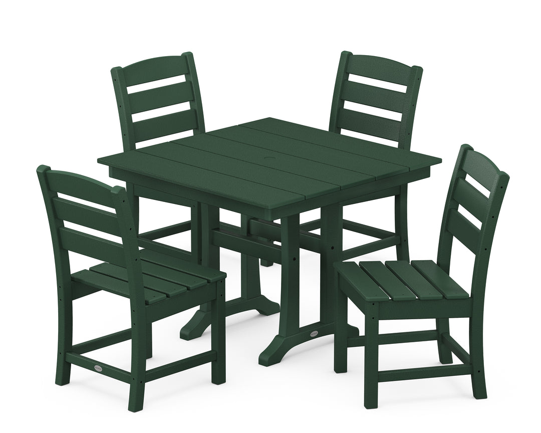 POLYWOOD® Lakeside 5-Piece Farmhouse Trestle Side Chair Dining Set