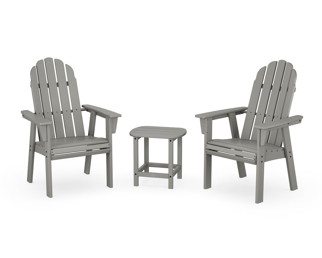 POLYWOOD® Vineyard 3-Piece Curveback Upright Adirondack Chair Set