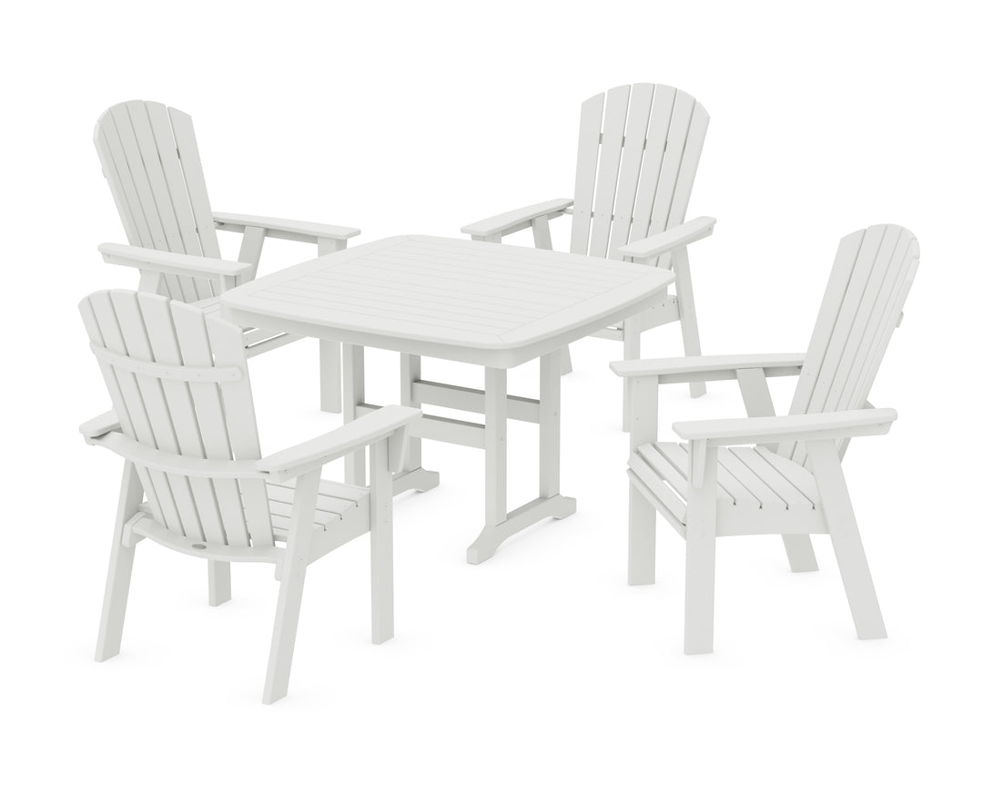 POLYWOOD® Nautical Curveback Adirondack 5-Piece Dining Set