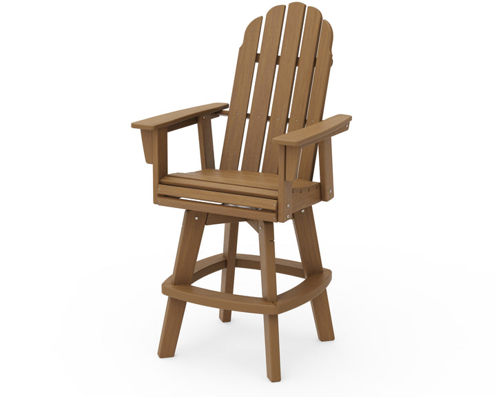 POLYWOOD® Vineyard Curveback Adirondack Swivel Bar Chair