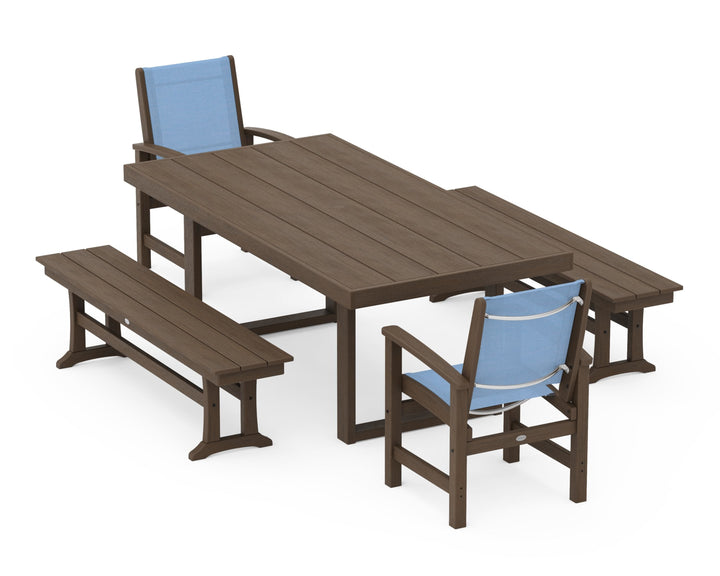 POLYWOOD® Coastal 5-Piece Dining Set with Trestle Legs