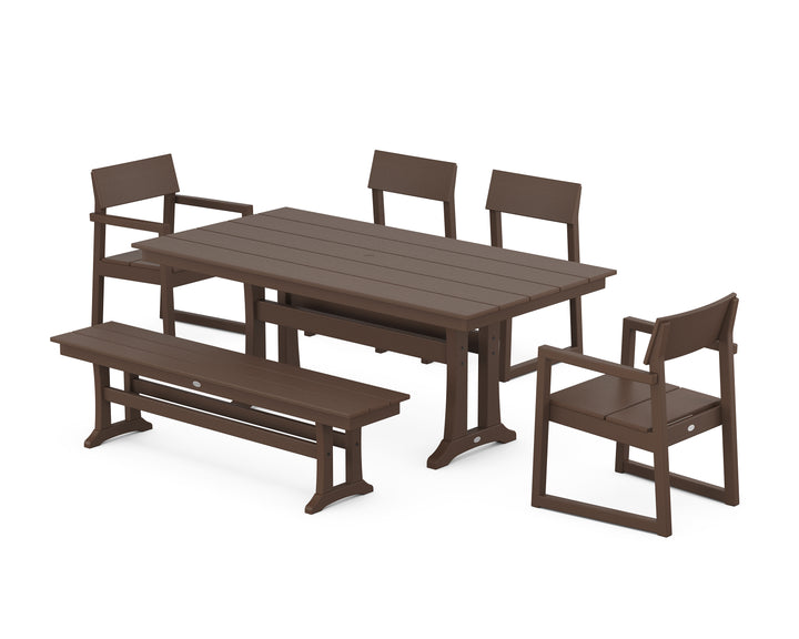 POLYWOOD® EDGE 6-Piece Farmhouse Dining Set With Trestle Legs