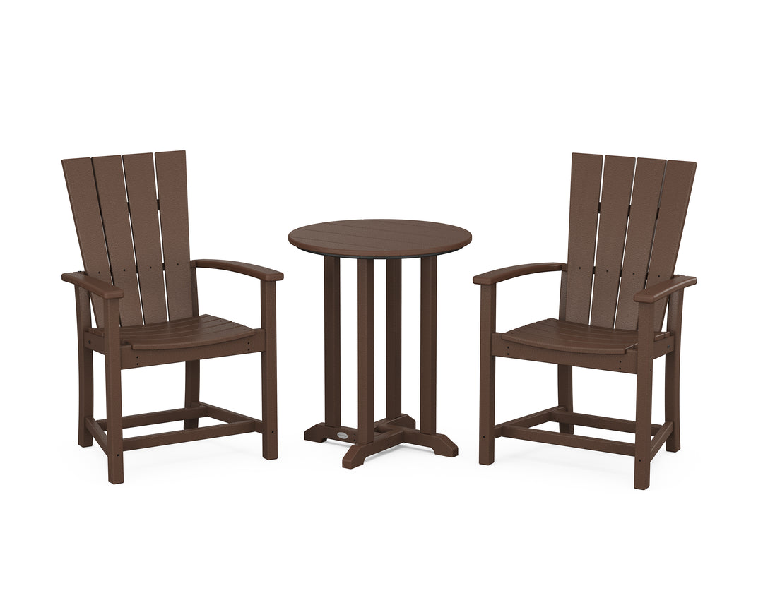 POLYWOOD® Quattro 3-Piece Round Farmhouse Bistro Dining Set