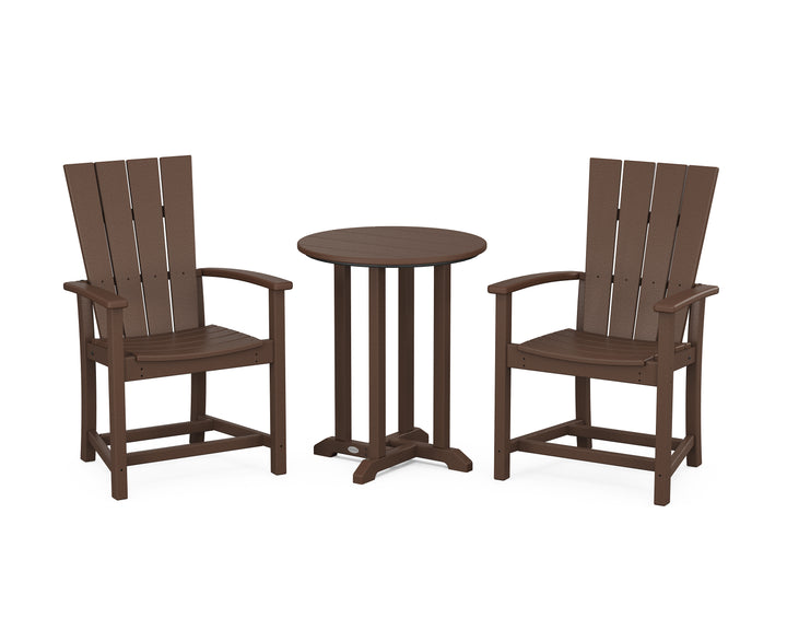 POLYWOOD® Quattro 3-Piece Round Farmhouse Bistro Dining Set