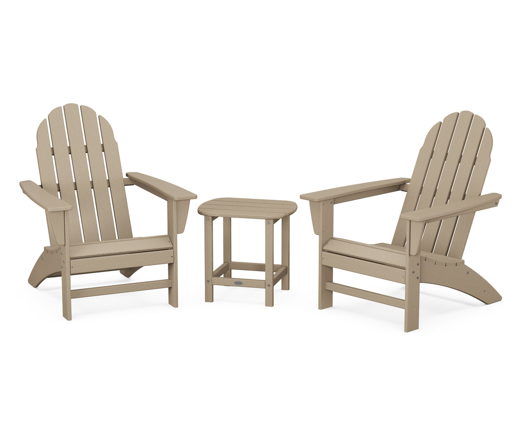 POLYWOOD® Vineyard 3-Piece Adirondack Set with South Beach 18" Side Table