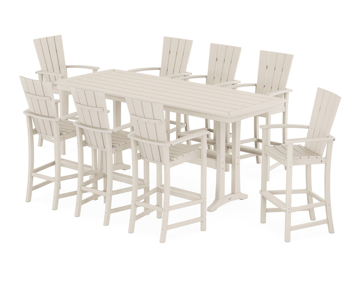 POLYWOOD® Quattro Adirondack 9-Piece Bar Set with Trestle Legs