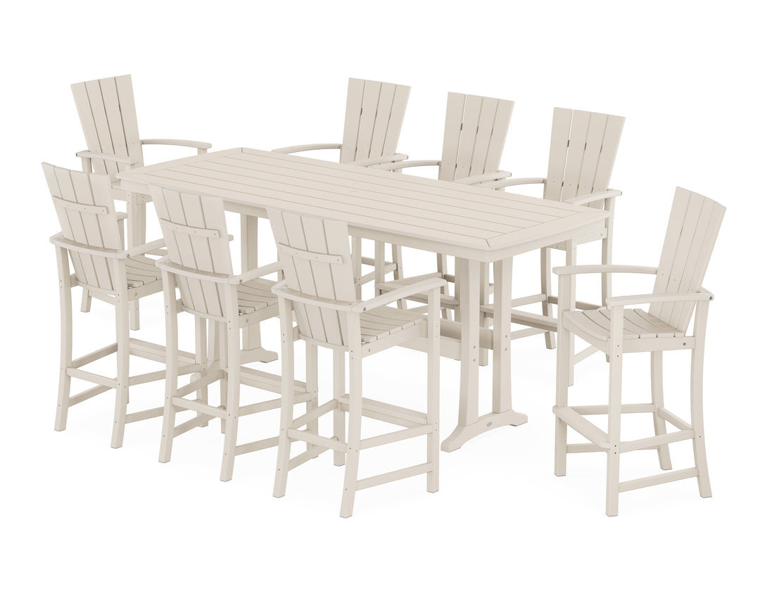 POLYWOOD® Quattro Adirondack 9-Piece Bar Set with Trestle Legs