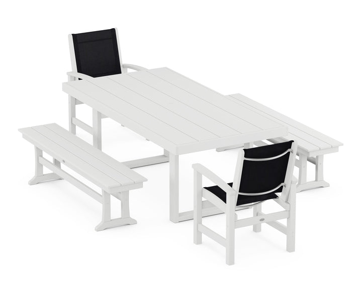 POLYWOOD® Coastal 5-Piece Dining Set with Trestle Legs