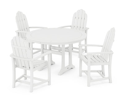 Classic Adirondack 5-Piece Round Dining Set with Trestle Legs