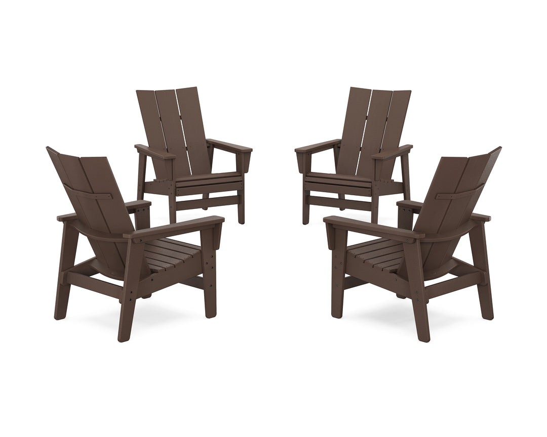 POLYWOOD® 4-Piece Modern Grand Upright Adirondack Chair Conversation Set