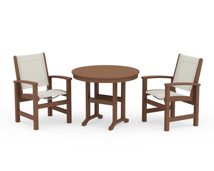 POLYWOOD® Coastal 3-Piece Round Dining Set