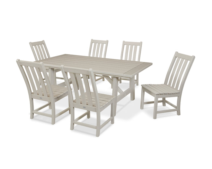 POLYWOOD® Vineyard 7-Piece Rustic Farmhouse Side Chair Dining Set