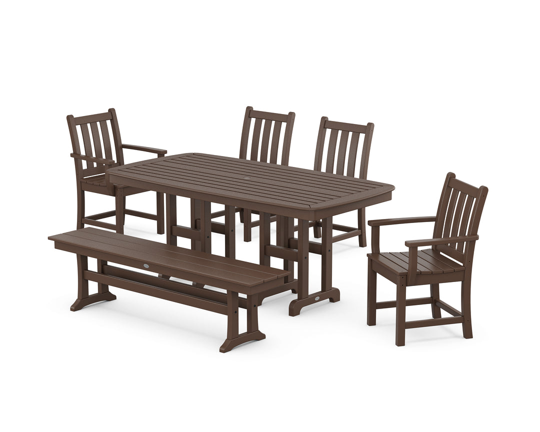 POLYWOOD® Traditional Garden 6-Piece Dining Set with Bench