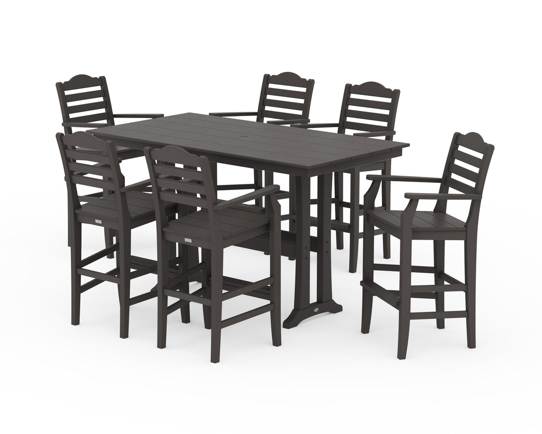Draper James™ by  POLYWOOD® Savannah Arm Chair 7-Piece Farmhouse Bar Set with Trestle Legs