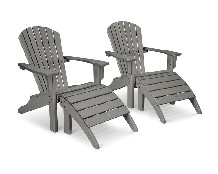 POLYWOOD® Seashell Adirondack Set with Ottomans