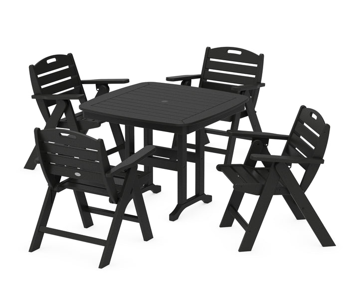 POLYWOOD® Nautical Folding Lowback Chair 5-Piece Dining Set