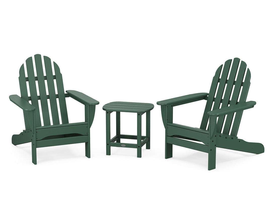 POLYWOOD® Classic Adirondack 3-Piece Set with South Beach 18" Side Table