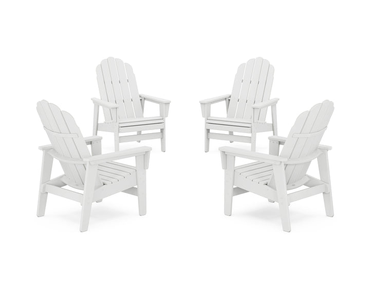 POLYWOOD® 4-Piece Vineyard Grand Upright Adirondack Chair Conversation Set