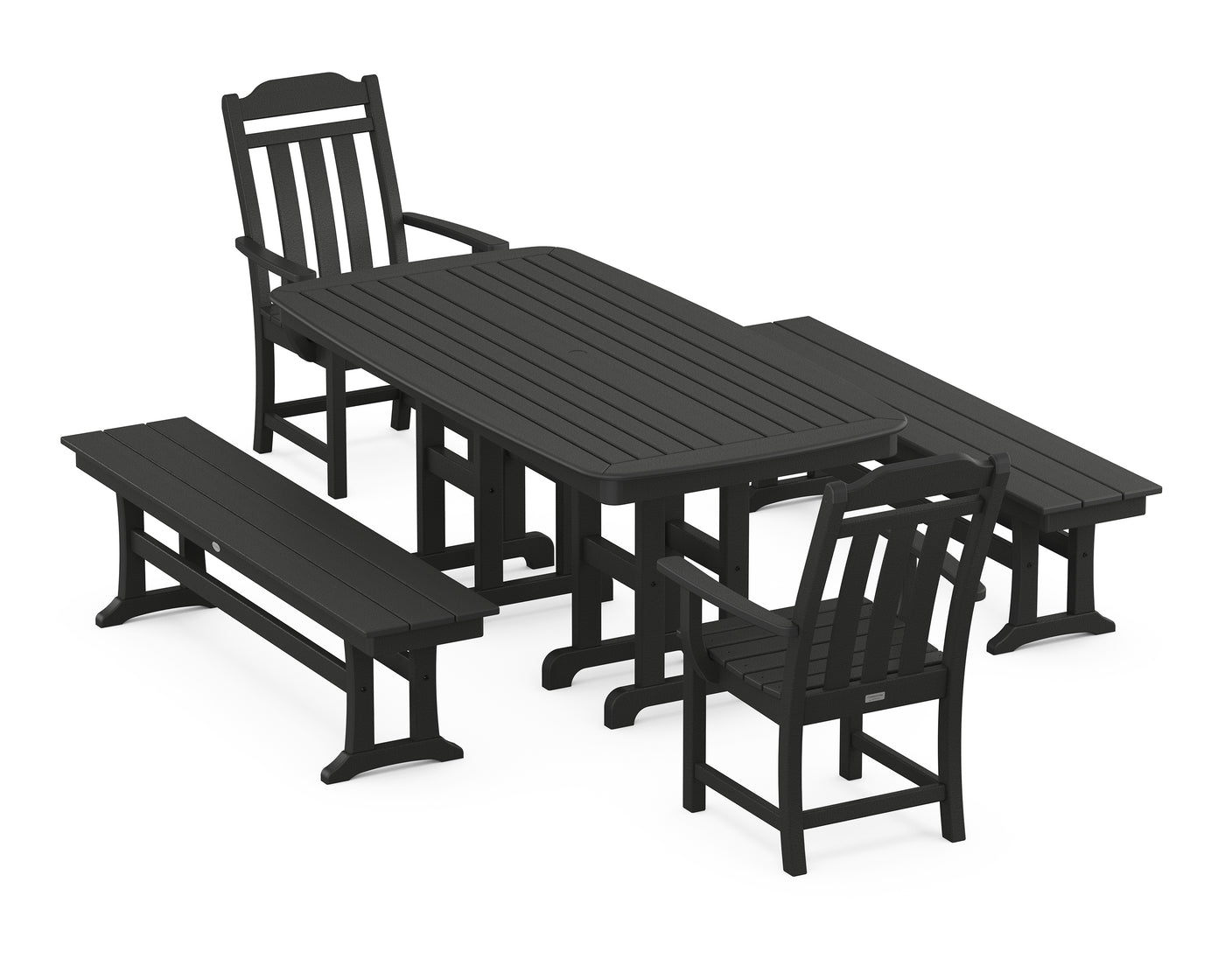 Cottage 5-Piece Dining Set with Benches