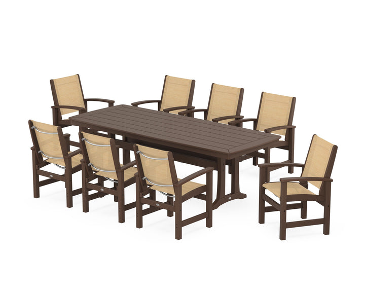 POLYWOOD® Coastal 9-Piece Dining Set with Trestle Legs