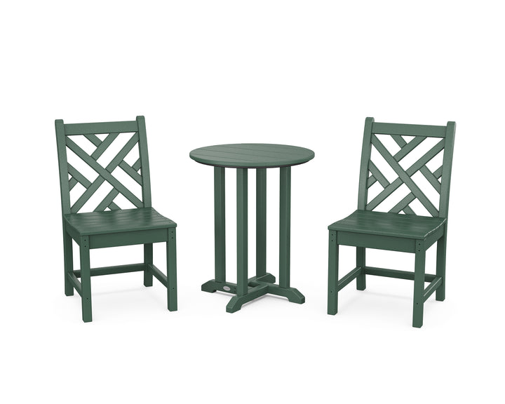 POLYWOOD® Chippendale Side Chair 3-Piece Round Bistro Dining Set