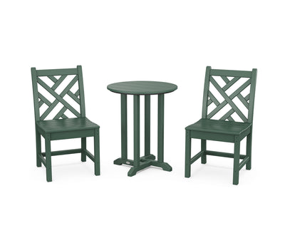 Chippendale Side Chair 3-Piece Round Bistro Dining Set