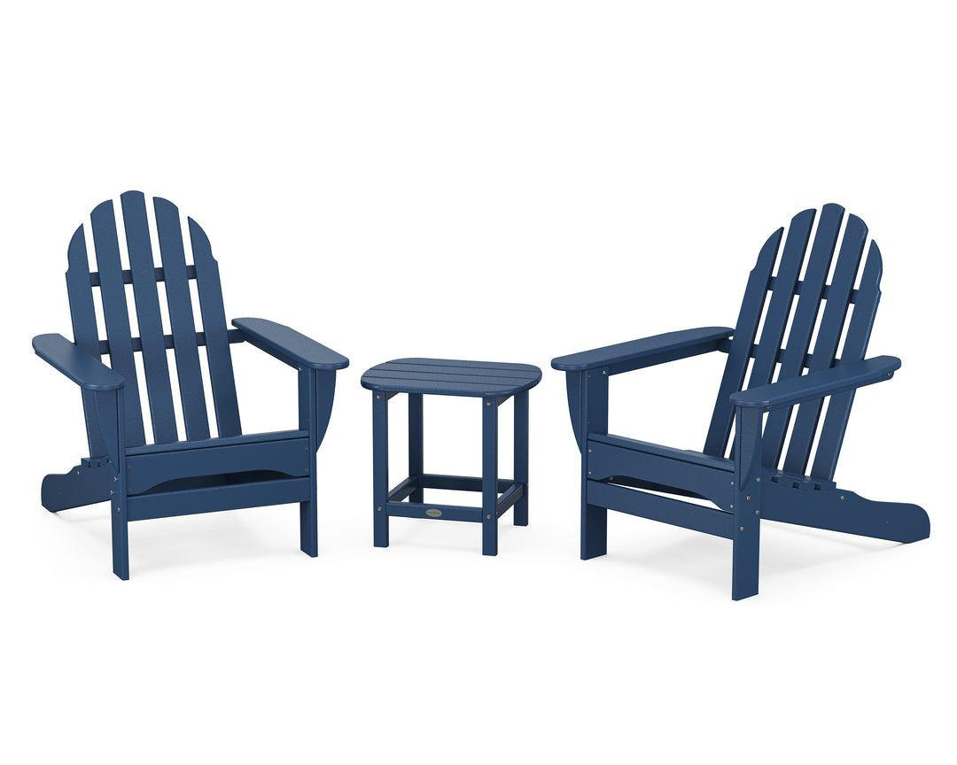 POLYWOOD® Classic Adirondack 3-Piece Set with South Beach 18" Side Table